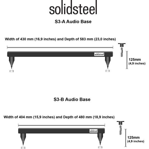 Base per amplificatori di potenza Solidsteel S3-B dimensioni